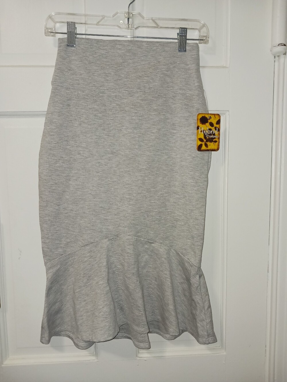 NWT Gray Sweatsuit Trumpet Flounce Skirt Fit & Flare Women's Size SMALL